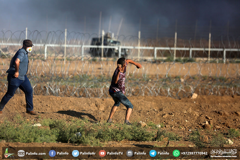 غزہ میں جمعہ کے روز فلسطینیوں کے احتجاج کے مناظر