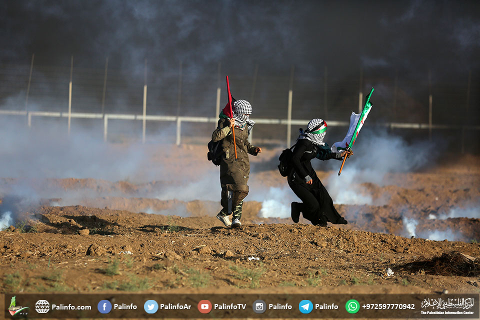 غزہ میں جمعہ کے روز فلسطینیوں کے احتجاج کے مناظر